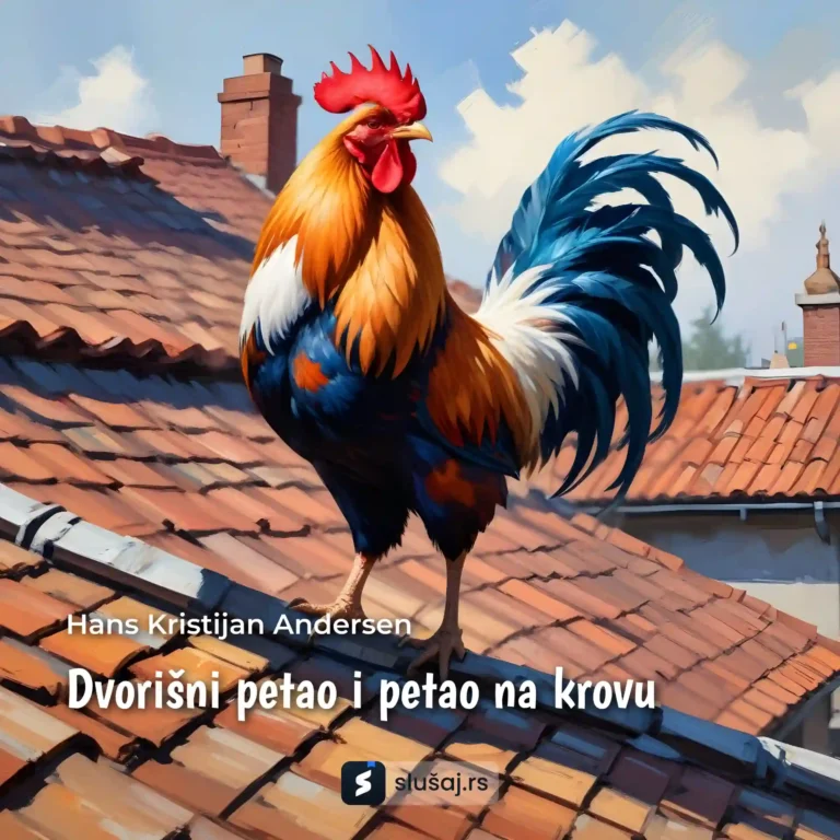 Dvorišni petao i petao na krovu